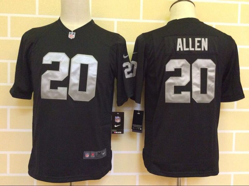 Nike Raiders 20 Allen Black Youth Game Jersey