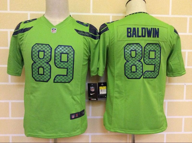 Nike Seahawks 89 Baldwin Green Youth Game Jersey