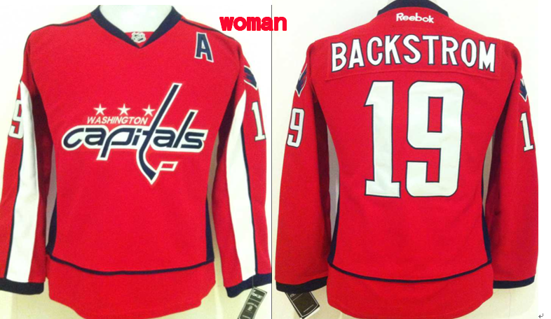 Capitals 19 Backstrom Red Women Jersey - Click Image to Close