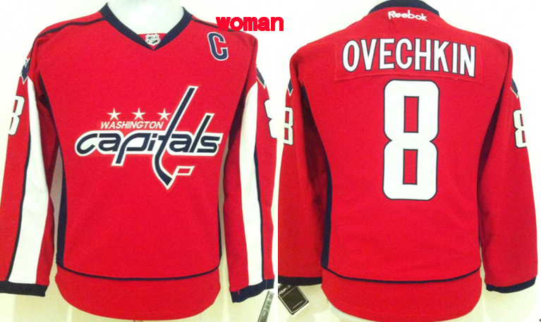 Capitals 8 Ovechkin Red Women Jersey