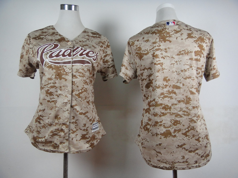 Padres Blank Camo New Cool Base Women Jersey - Click Image to Close