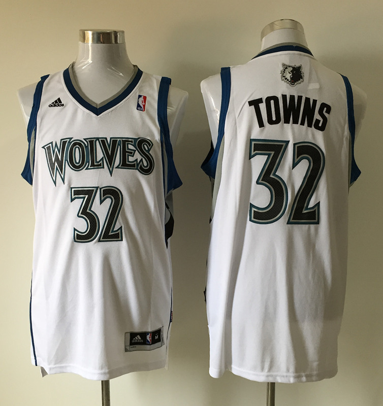 Timberwolves 32 Towns White New Revolution 30 Jersey