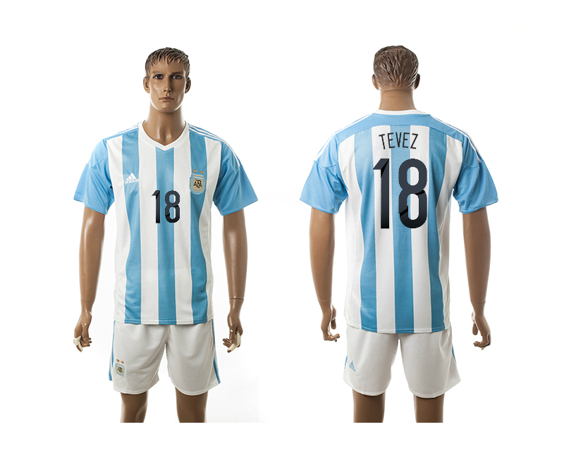 2015-16 Argentina 18 TEVEZ Home Jersey