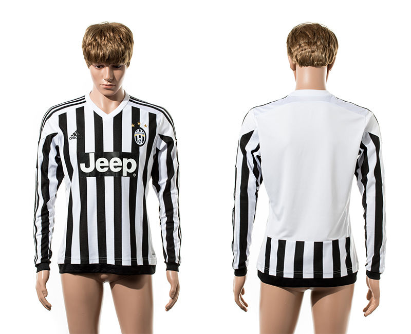 2015-16 Juventus Home Long Sleeve Thailand Jersey