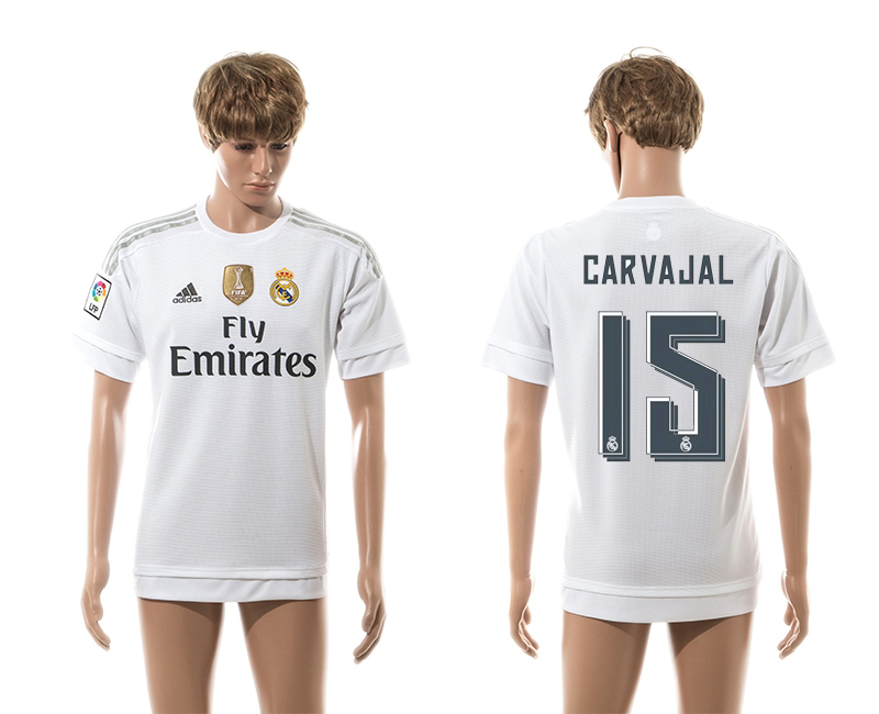 2015-16 Real Madrid 15 CARVAJAL Home Thailand Jersey