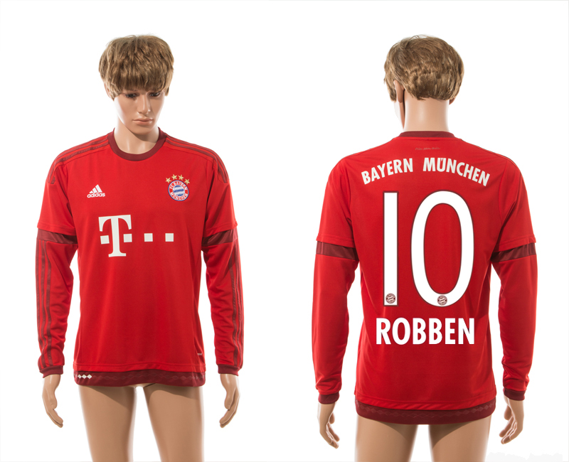 2015-16 Bayern Munchen 10 ROBBEN Home Long Sleeve Thailand Jersey
