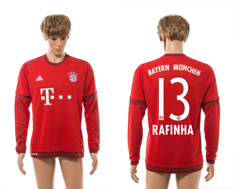 2015-16 Bayern Munchen 13 RAFINHA Home Long Sleeve Thailand Jersey