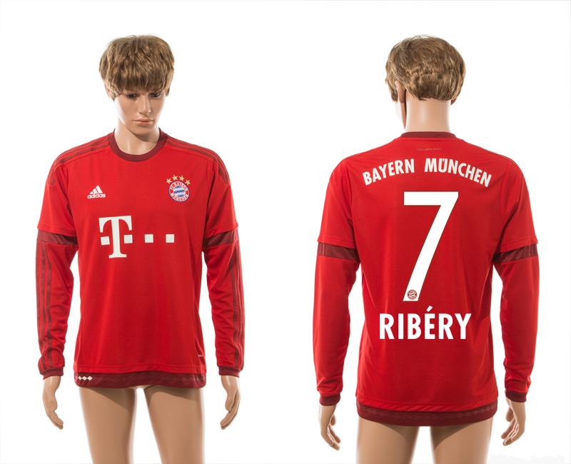 2015-16 Bayern Munchen 7 RIBERY Home Long Sleeve Thailand Jersey