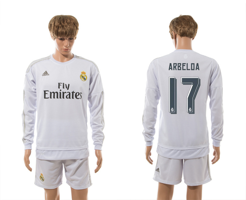 2015-16 Real Madrid 17 ARBELOA Home Long Sleeve Jersey