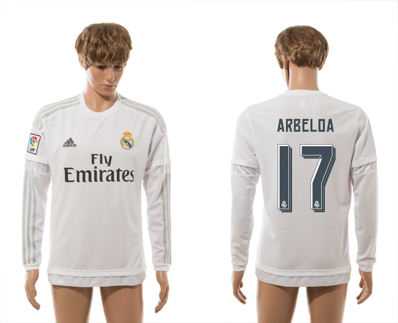 2015-16 Real Madrid 17 ARBELOA Home Long Sleeve Thailand Jersey 2015-16 Real Madrid 17 ARBELOA Home Long Sleeve Thailand Jersey