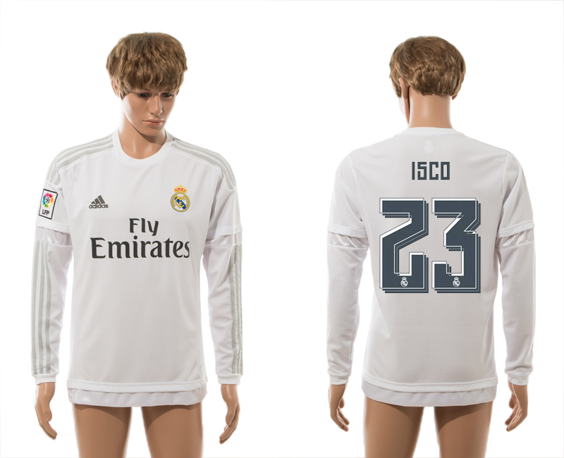 2015-16 Real Madrid 23 ISCO Home Long Sleeve Thailand Jersey