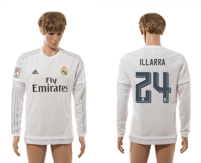2015-16 Real Madrid 24 ILLARRA Home Long Sleeve Thailand Jersey