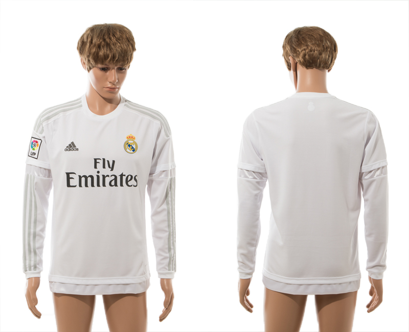 2015-16 Real Madrid Home Long Sleeve Thailand Jersey