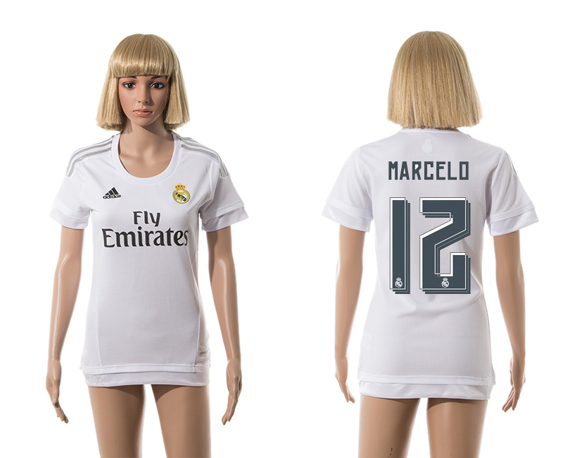 2015-16 Real Madrid 12 MARCELO Home Women Jersey