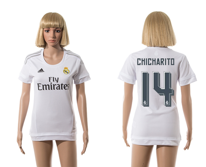 2015-16 Real Madrid 14 CHICHARITO Home Women Jersey