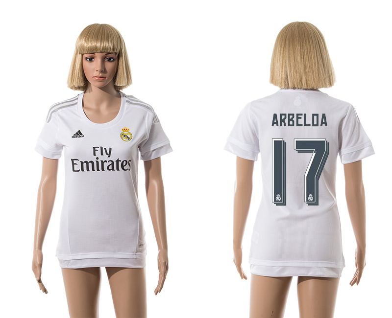 2015-16 Real Madrid 17 ARBELOA Home Women Jersey