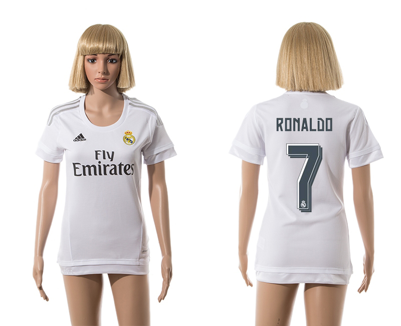 2015-16 Real Madrid 7 RONALDO Home Women Jersey