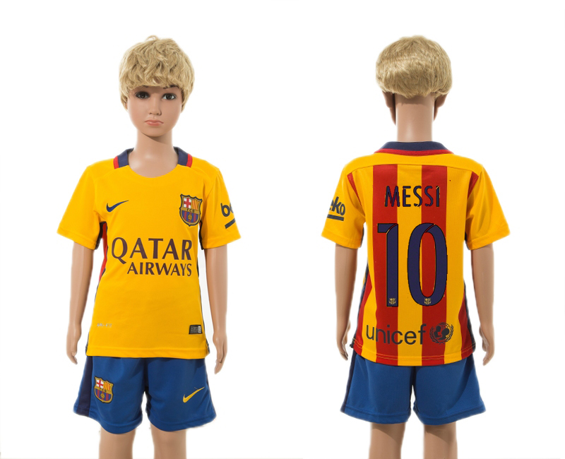 2015-16 Barcelona 10 MESSI Away Youth Jersey