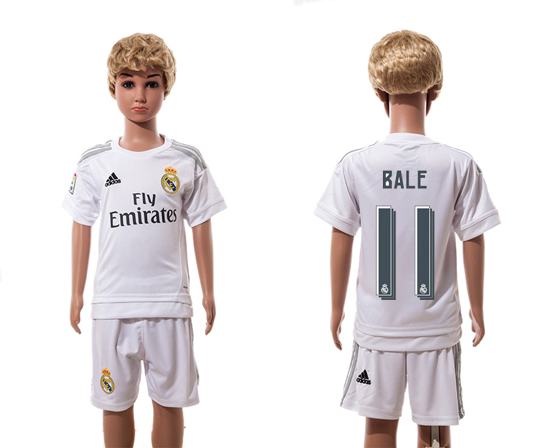 2015-16 Real Madrid 11 BALE Home Youth Jersey