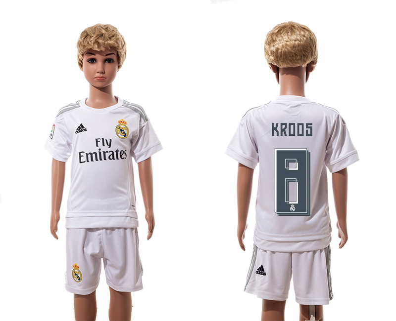 2015-16 Real Madrid 8 KROOS Home Youth Jersey