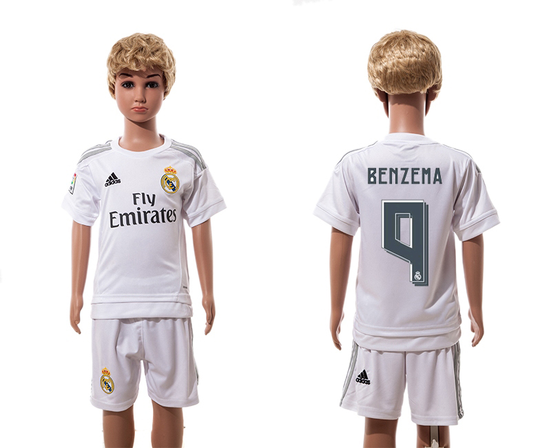 2015-16 Real Madrid 9 BENZEMA Home Youth Jersey