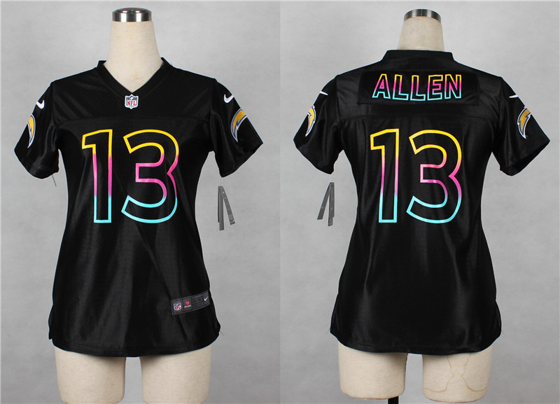 Nike Chargers 13 Keenan Allen Black Fashion Women Jersey
