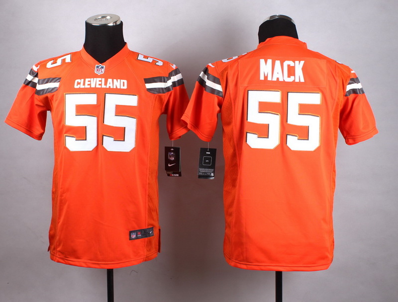 Nike Browns 55 Alex Mack Orange Youth Game Jersey