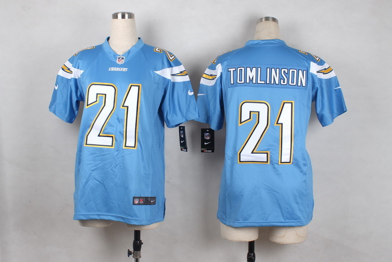 Nike Chargers 21 LaDainian Tomlinson Light Blue Youth Game Jersey