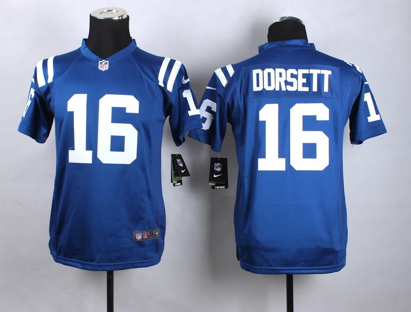 Nike Colts 16 Phillip Dorsett Blue Youth Game Jersey