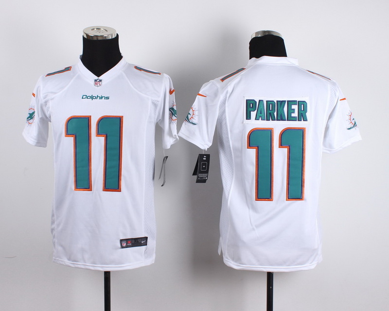 Nike Dolphins 11 DeVante Parker White Youth Game Jersey