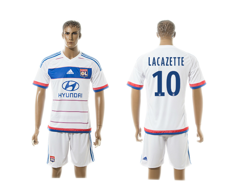 2015-16 Lyon 10 LACAZETTE Home Jersey
