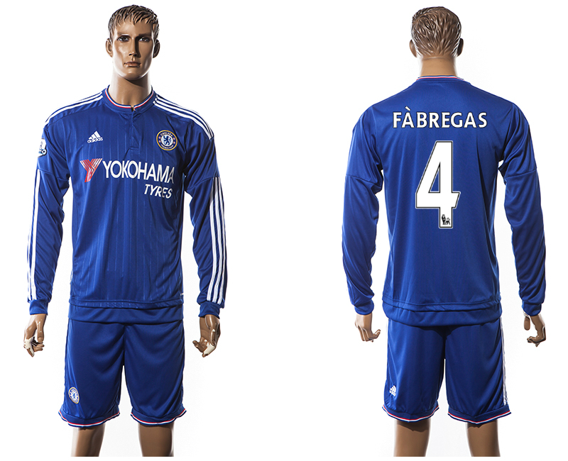 2015-16 Chelsea 4 FABREGAS Home Long Sleeve Jersey
