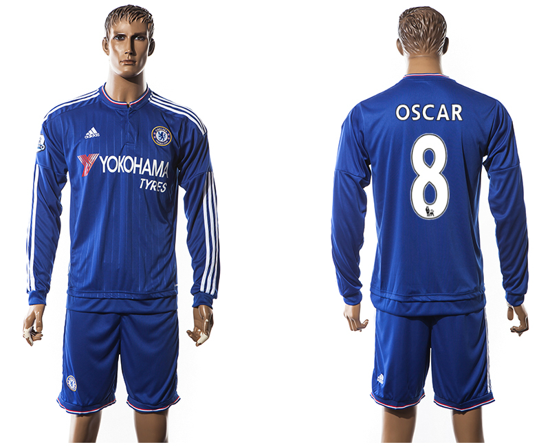 2015-16 Chelsea 8 OSCAR Home Long Sleeve Jersey