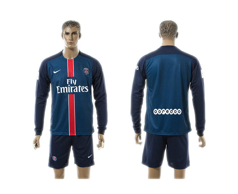 2015-16 Paris Saint Germain Home Long Sleeve Jersey