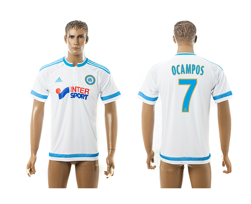 2015-16 Marseille 7 OCAMPOS Home Thailand Jersey 2015-16 Marseille 7 OCAMPOS Home Thailand Jersey