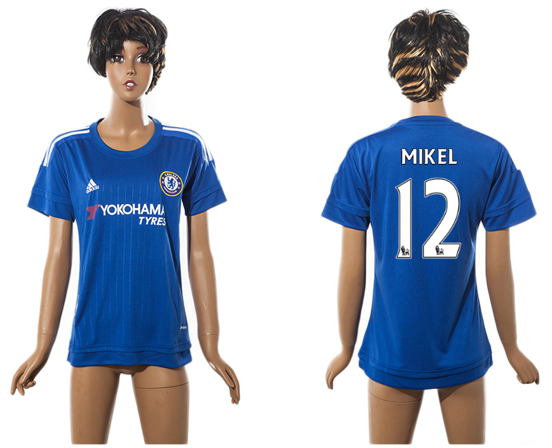 2015-16 Chelsea 12 MIKEL Home Women Jersey