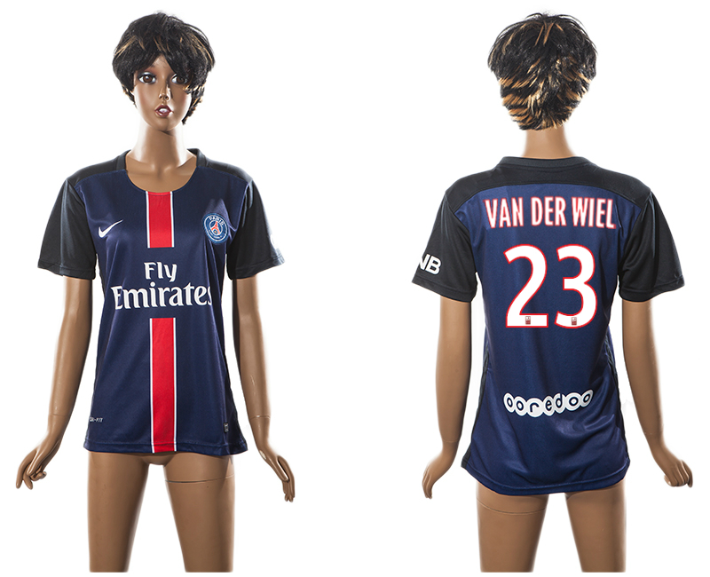 2015-16 Paris Saint Germain 23 VAN DER WIEL Home Women Jersey