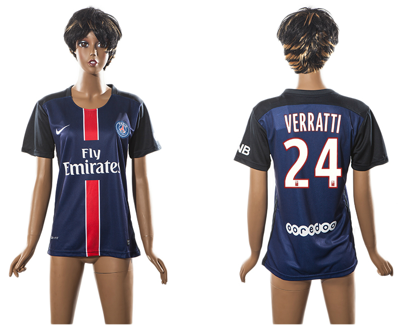 2015-16 Paris Saint Germain 24 VERRATTI Home Women Jersey