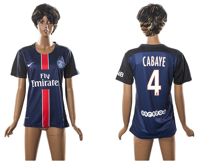 2015-16 Paris Saint Germain 4 CABAYE Home Women Jersey