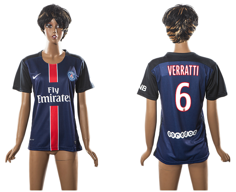 2015-16 Paris Saint Germain 6 VERRATTI Home Women Jersey