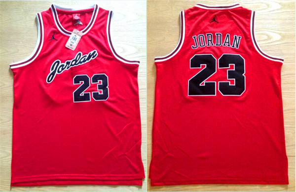 Bulls 23 Jordan Red Stitched Mesh Jersey