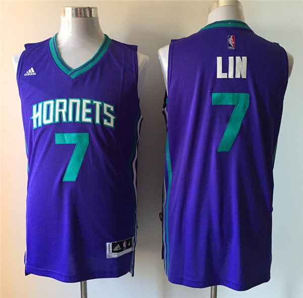 Hornets 7 Jeremy Lin Purple New Rev 30 Jersey