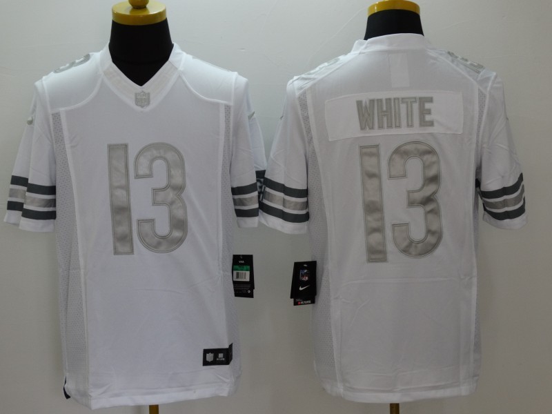 Nike Bears 13 Kevin White White Platinum Limited Jersey