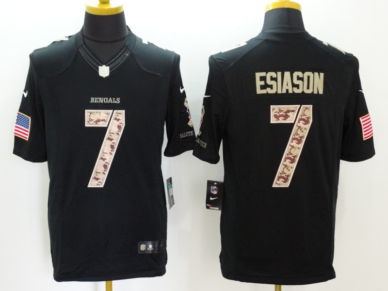Nike Bengals 7 Boomer Esiason Black Salute To Service Limited Jersey