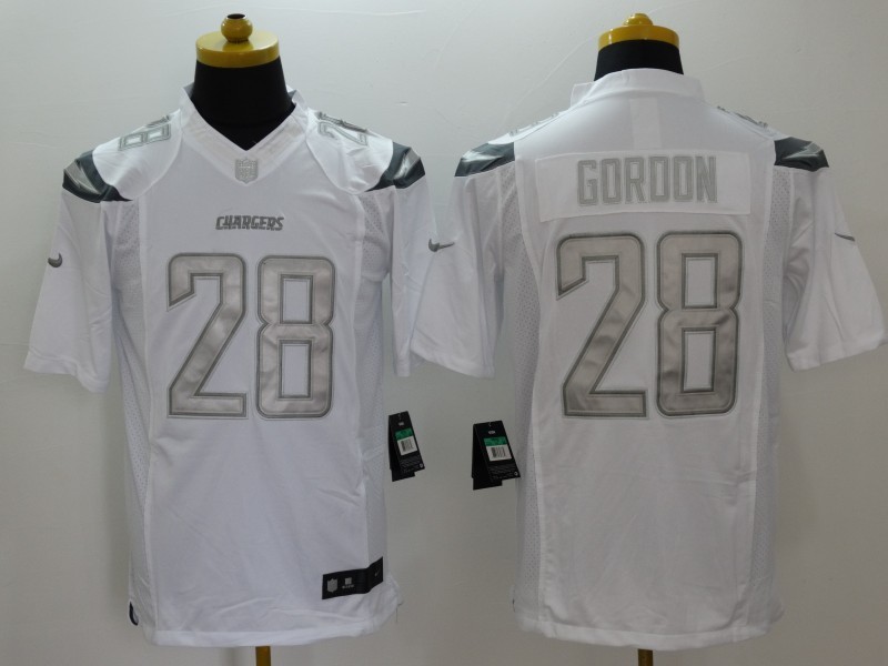 Nike Chargers 28 Melvin Gordon White Platinum Limited Jersey