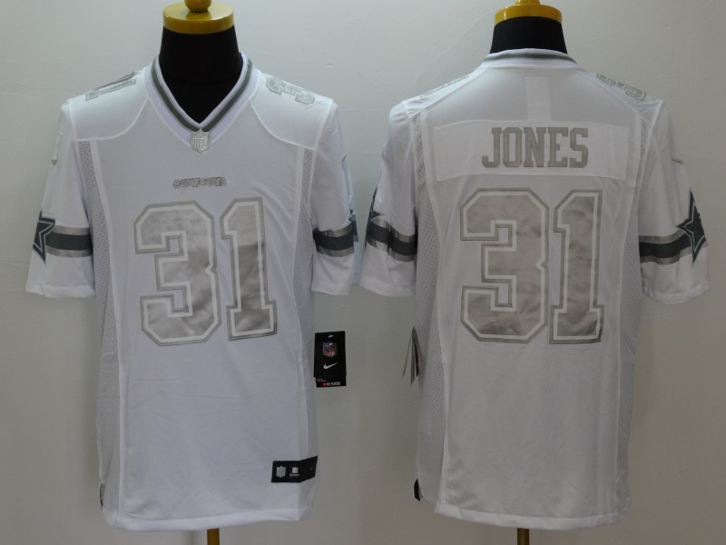Nike Cowboys 31 Byron Jones White Platinum Limited Jersey