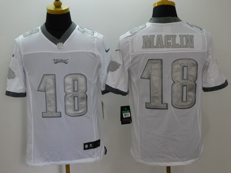 Nike Eagles 18 Jeremy Maclin White Platinum Limited Jersey