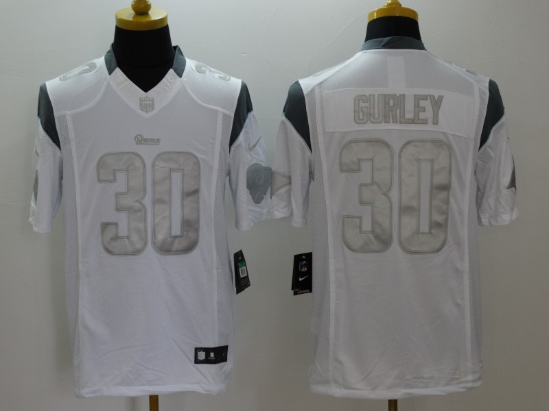 Nike Rams 29 Todd Gurley White Platinum Limited Jersey
