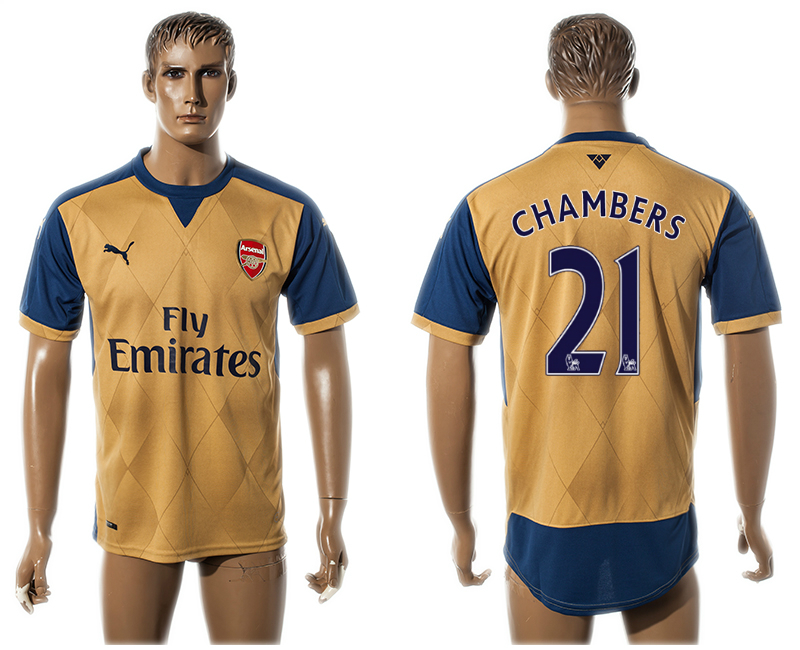2015-16 Arsenal 21 CHAMBERS Away Thailand Jersey