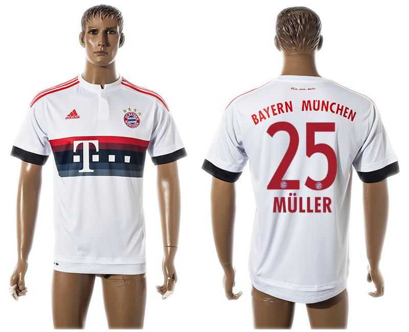 2015-16 Bayern Munchen 25 MULLER Away Thailand Jersey
